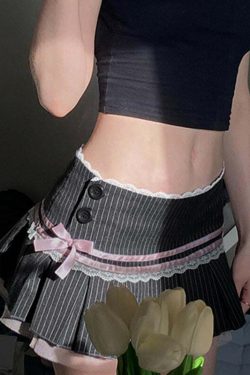 Liara Striped Mini Skirt - Y2K Summer, 90s Fashion, Grunge, Retro, Pastel Goth, Y2K