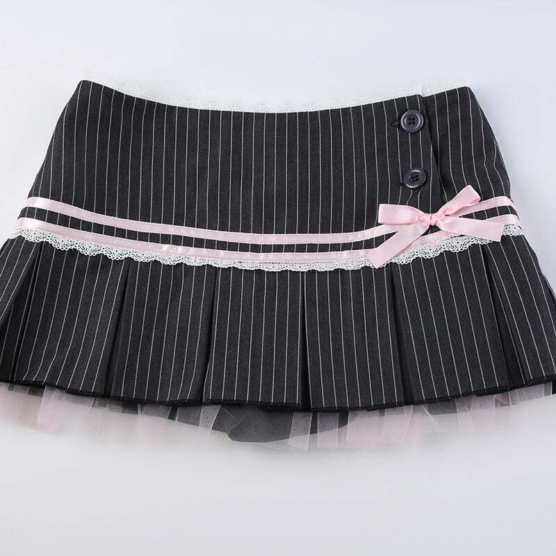 Liara Striped Mini Skirt - Y2K Summer, 90s Fashion, Grunge, Retro, Pastel Goth, Y2K