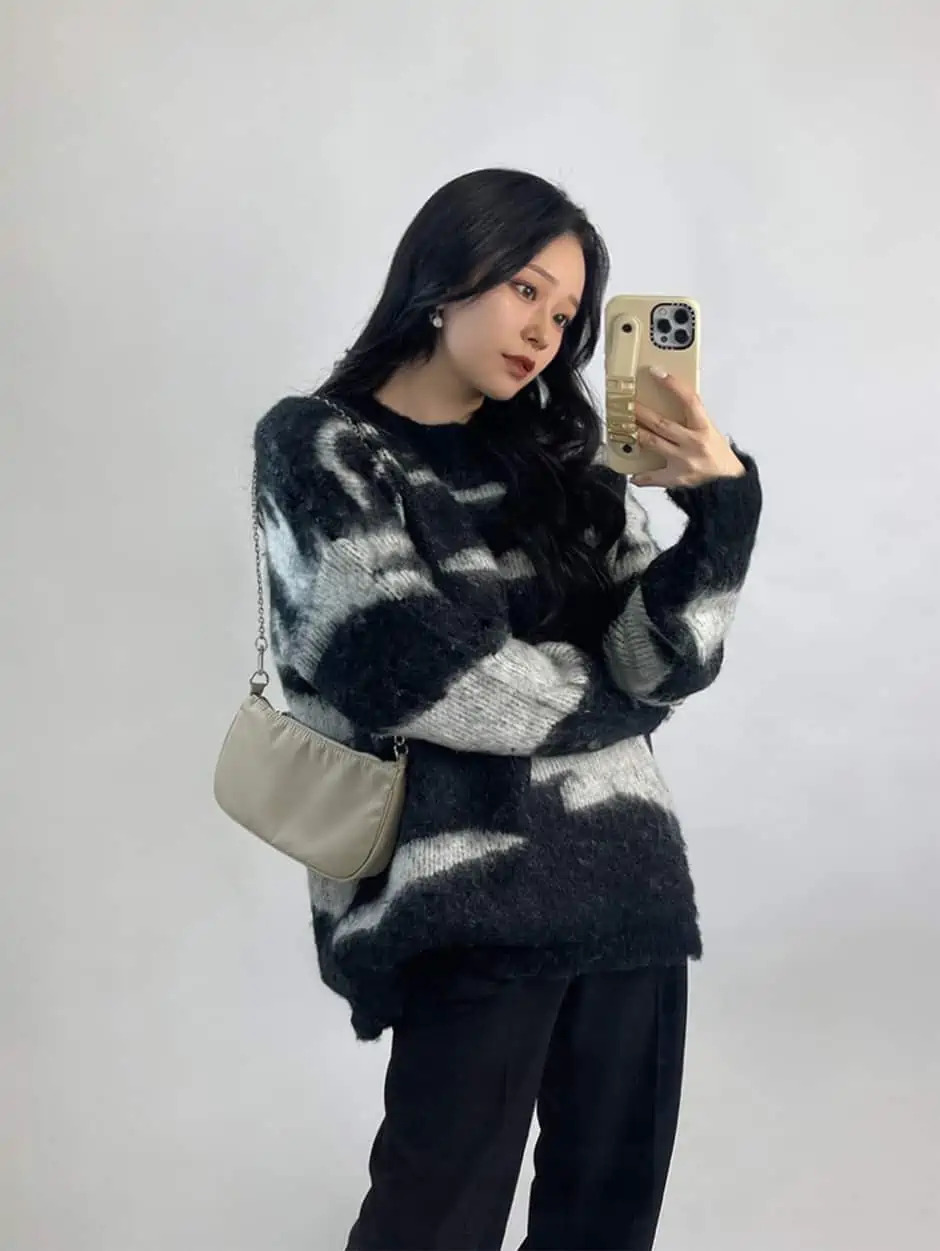 Libra Vibes Y2K Tie-Dye Knit Sweater - Retro 90s Grunge, Summer Outfits, Pastel Goth Style