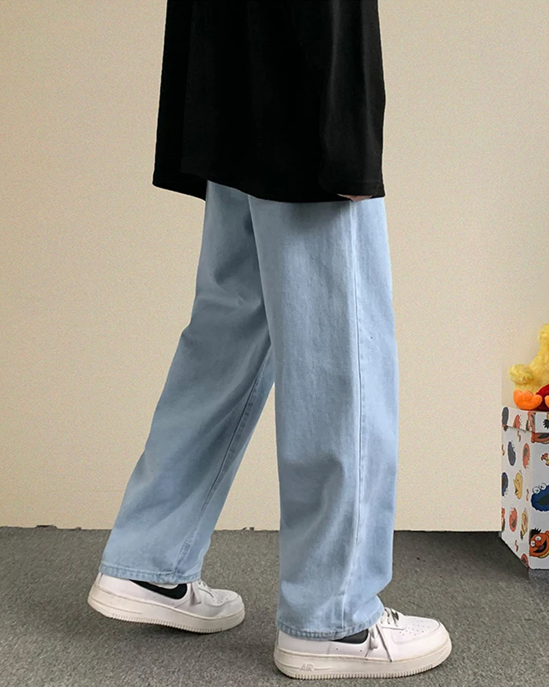 Light Blue Loose Jeans - Y2K Summer & 90s Fashion, Grunge, Retro, Hip Hop, Pastel Goth Outfits