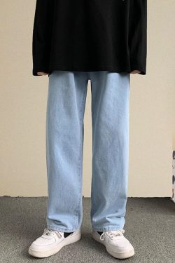 Light Blue Loose Jeans - Y2K Summer & 90s Fashion, Grunge, Retro, Hip Hop, Pastel Goth Outfits