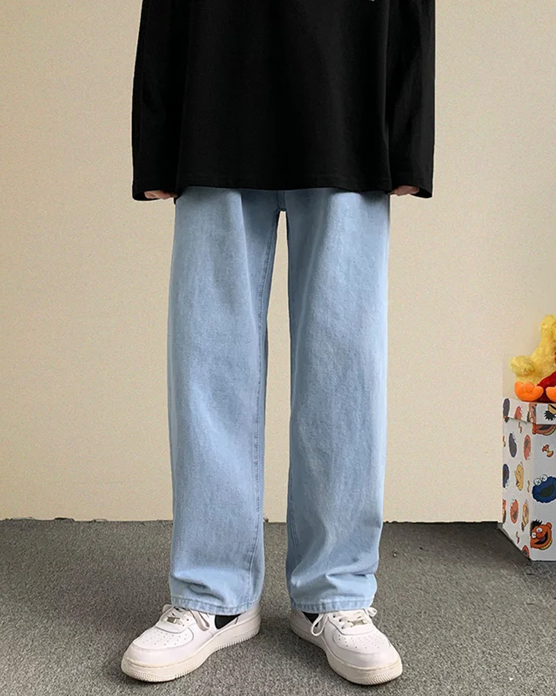 Light Blue Loose Jeans - Y2K Summer & 90s Fashion, Grunge, Retro, Hip Hop, Pastel Goth Outfits