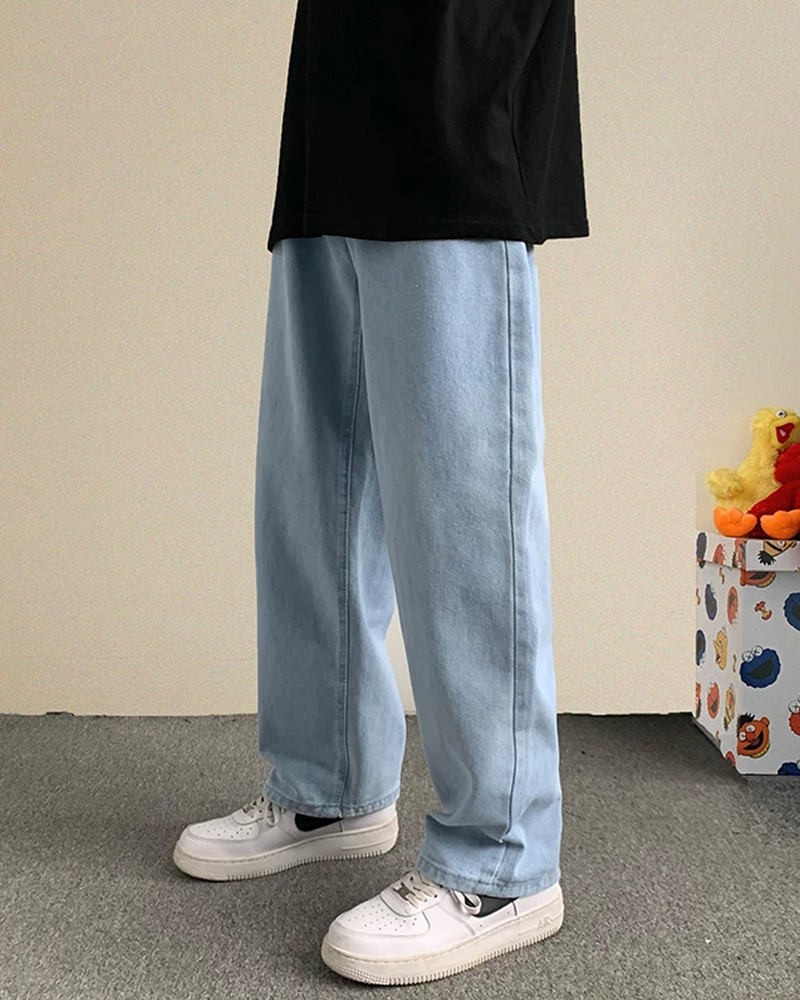 Light Blue Loose Jeans - Y2K Summer & 90s Fashion, Grunge, Retro, Hip Hop, Pastel Goth Outfits