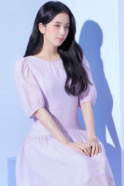 Lilac Blackpink Jisoo-Inspired Y2K Summer Dress - 90s Grunge, Retro, Pastel Goth Fashion
