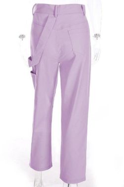 Lilac Cargo Pants - Y2K Summer Grunge Outfit, 90s Fashion, Retro Style, Y2K Club & Party Look