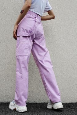 Lilac Cargo Pants - Y2K Summer Grunge Outfit, 90s Fashion, Retro Style, Y2K Club & Party Look