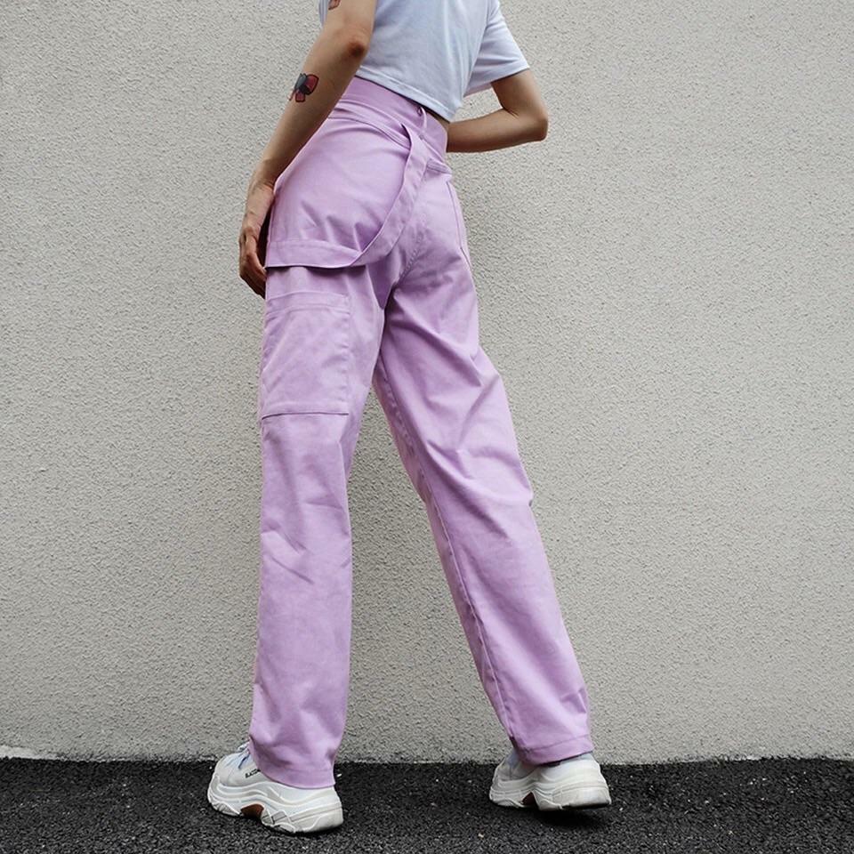 Lilac Cargo Pants - Y2K Summer Grunge Outfit, 90s Fashion, Retro Style, Y2K Club & Party Look