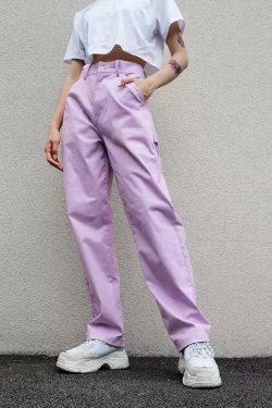 Lilac Cargo Pants - Y2K Summer Grunge Outfit, 90s Fashion, Retro Style, Y2K Club & Party Look