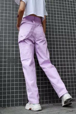 Lilac Cargo Pants - Y2K Summer Grunge Outfit, 90s Fashion, Retro Style, Y2K Club & Party Look
