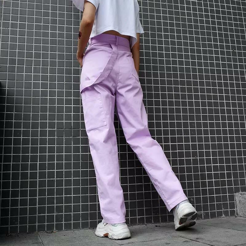 Lilac Cargo Pants - Y2K Summer Grunge Outfit, 90s Fashion, Retro Style, Y2K Club & Party Look