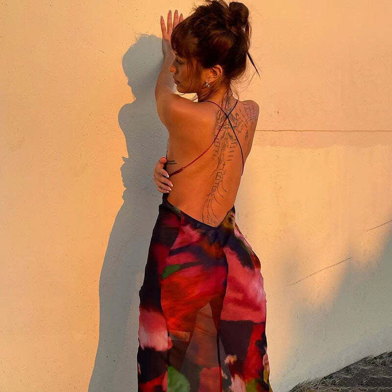 Lilian Slim Maxi Dress - Y2K Summer Grunge Outfit, 90s Fashion, Retro Style, Pastel Goth