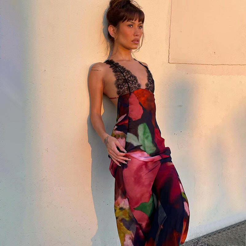 Lilian Slim Maxi Dress - Y2K Summer Grunge Outfit, 90s Fashion, Retro Style, Pastel Goth