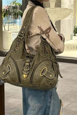 Lillyann Retro Green Shoulder Bag - Y2K Summer, 90s Fashion, Grunge, Pastel Goth, Y2K Popstar