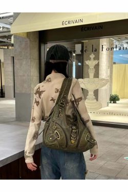 Lillyann Retro Green Shoulder Bag - Y2K Summer, 90s Fashion, Grunge, Pastel Goth, Y2K Popstar