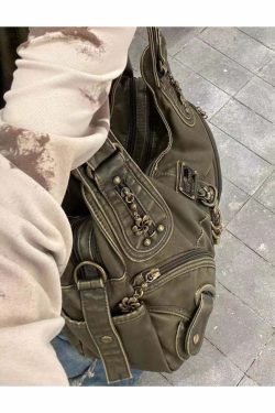 Lillyann Retro Green Shoulder Bag - Y2K Summer, 90s Fashion, Grunge, Pastel Goth, Y2K Popstar