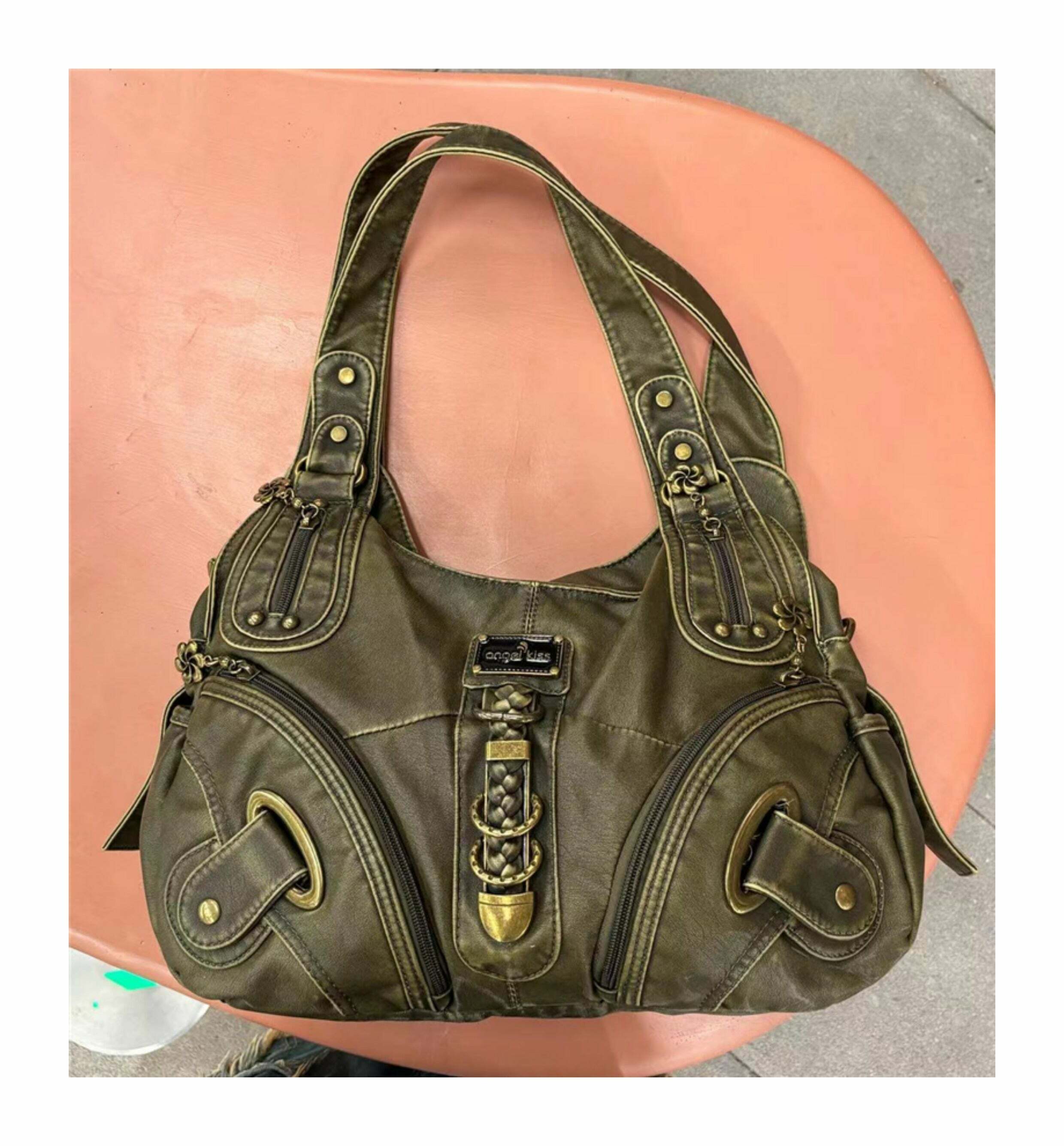 Lillyann Retro Green Shoulder Bag - Y2K Summer, 90s Fashion, Grunge, Pastel Goth, Y2K Popstar
