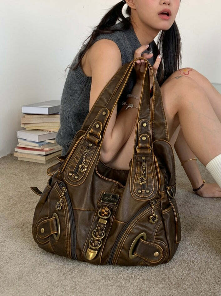 Lillyann Retro Shoulder Bag - Y2K Summer, 90s Grunge, Pastel Goth, Y2K Party & Club Outfits