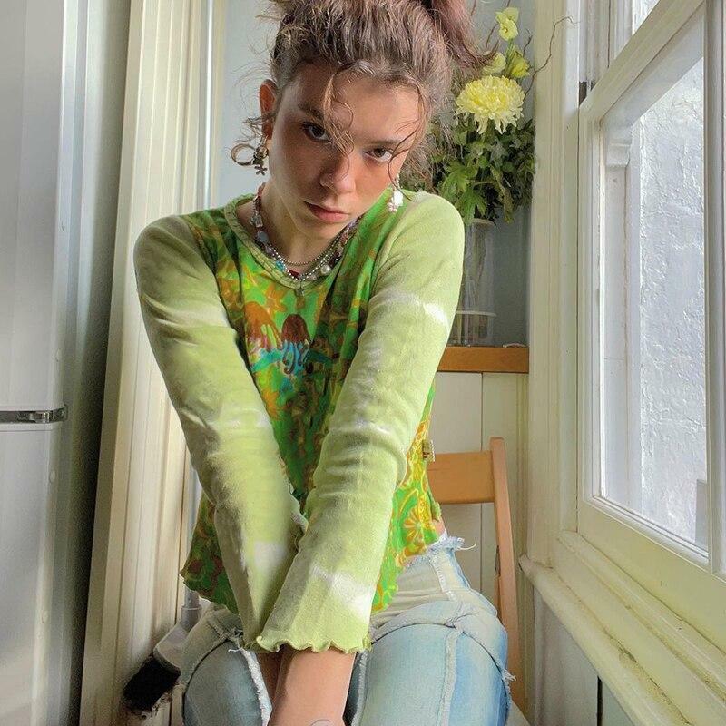 Lime Green Crop Top - Y2K Summer Outfit, 90s Fashion, Grunge, Retro Style, Y2K Party & Club Out