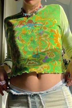 Lime Green Crop Top - Y2K Summer Outfit, 90s Fashion, Grunge, Retro Style, Y2K Party & Club Out
