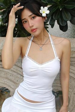 Linnea Lace Detailed Backless Top - Y2K Summer, 90s Fashion, Grunge, Retro, Pastel Goth