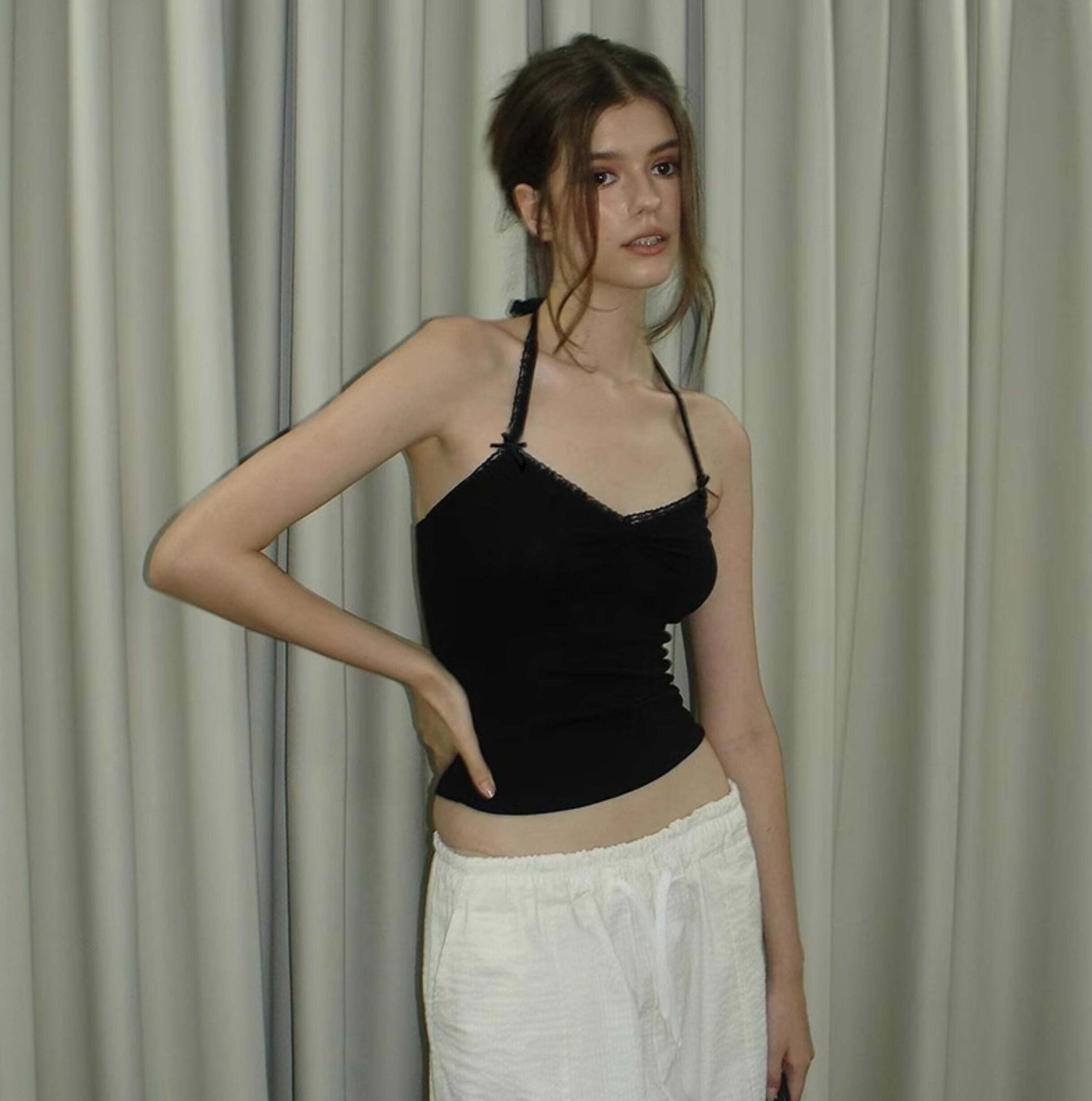 Linnea Lace Detailed Backless Top - Y2K Summer, 90s Fashion, Grunge, Retro, Pastel Goth