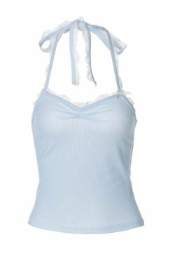 Linnea Lace Detailed Backless Top - Y2K Summer, 90s Fashion, Grunge, Retro, Pastel Goth