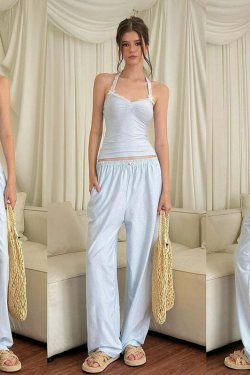 Linnea Low Waist Casual Pants - Y2K Summer, 90s Grunge, Retro Style, Y2K Club & Party Outfits