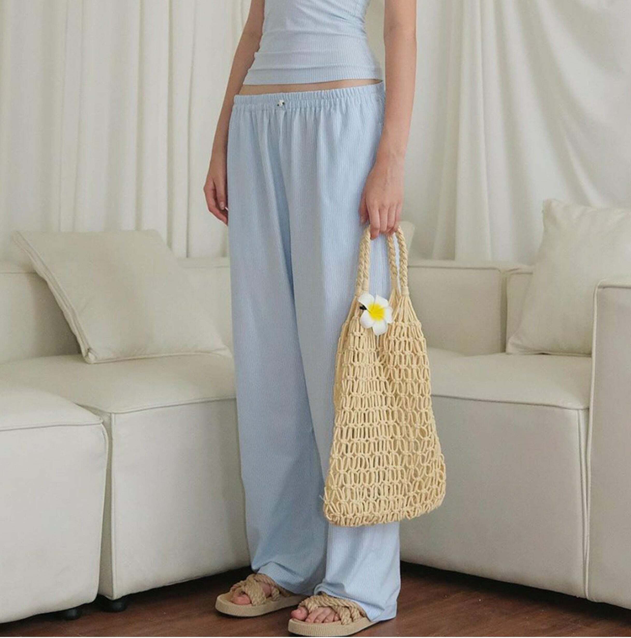 Linnea Low Waist Casual Pants - Y2K Summer, 90s Grunge, Retro Style, Y2K Club & Party Outfits