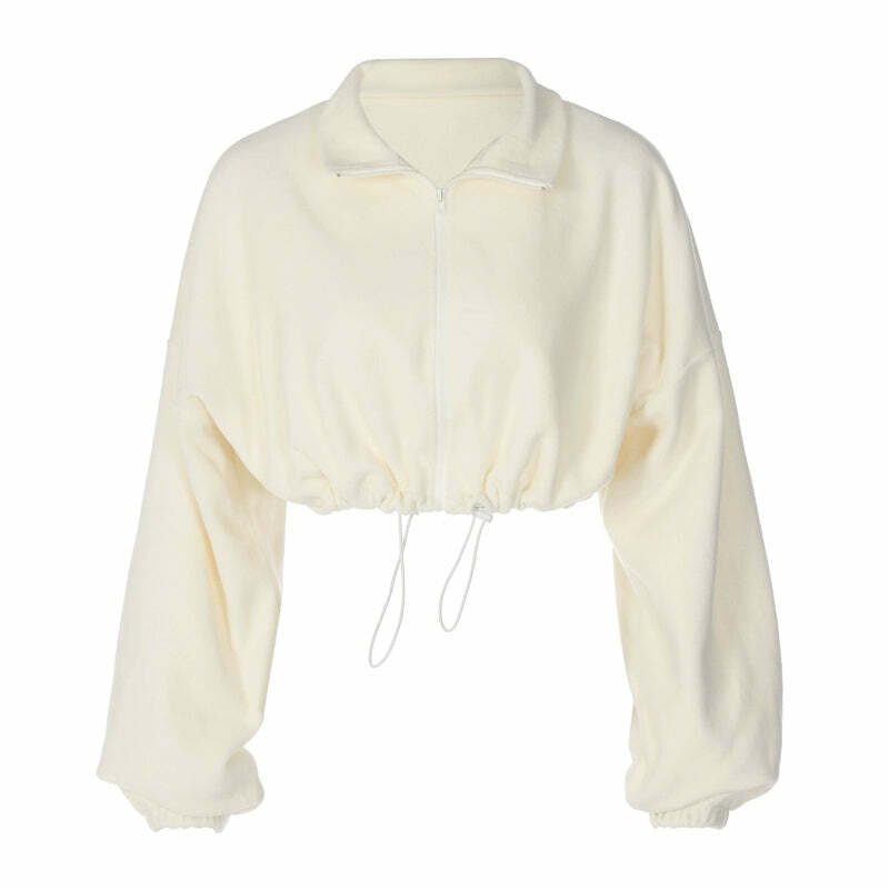 Liora Zipper Sweatshirt - Y2K Summer Grunge, 90s Retro, Pastel Goth, Y2K Club & Party Out