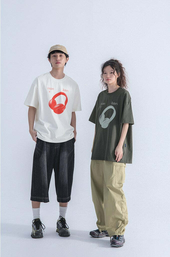 Listen More Tee - Y2K Summer Grunge, 90s Retro, Pastel Goth, Y2K Popstar & Club Outfits