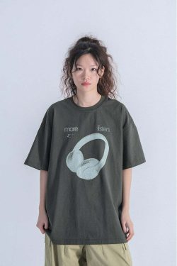 Listen More Tee - Y2K Summer Grunge, 90s Retro, Pastel Goth, Y2K Popstar & Club Outfits