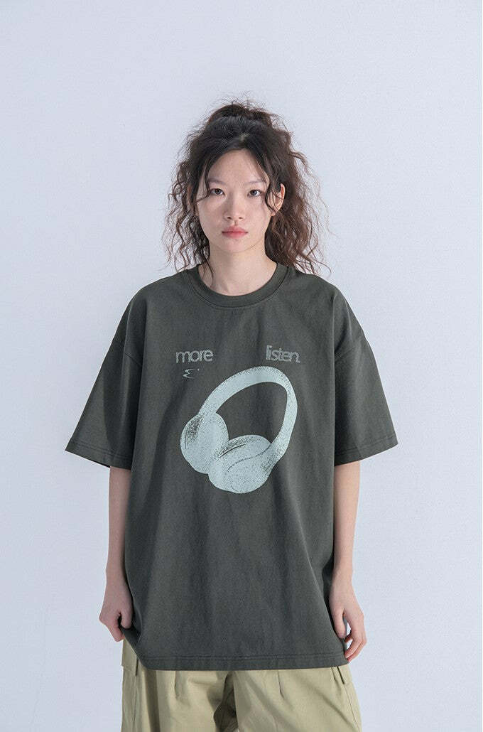 Listen More Tee - Y2K Summer Grunge, 90s Retro, Pastel Goth, Y2K Popstar & Club Outfits