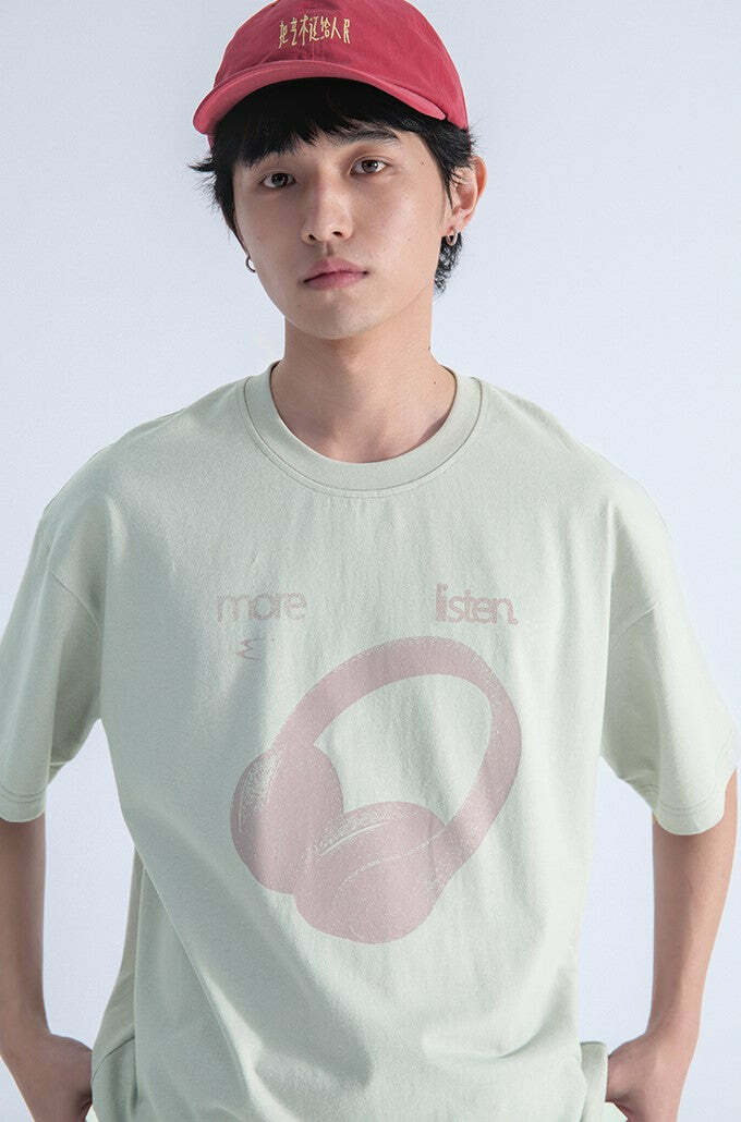 Listen More Tee - Y2K Summer Grunge, 90s Retro, Pastel Goth, Y2K Popstar & Club Outfits
