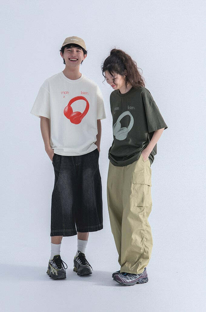 Listen More Tee - Y2K Summer Grunge, 90s Retro, Pastel Goth, Y2K Popstar & Club Outfits