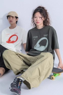 Listen More Tee - Y2K Summer Grunge, 90s Retro, Pastel Goth, Y2K Popstar & Club Outfits