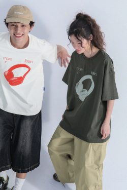 Listen More Tee - Y2K Summer Grunge, 90s Retro, Pastel Goth, Y2K Popstar & Club Outfits