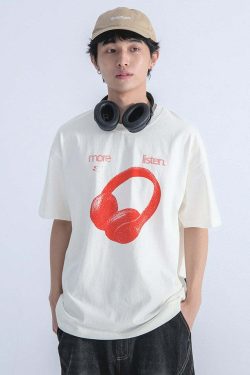 Listen More Tee - Y2K Summer Grunge, 90s Retro, Pastel Goth, Y2K Popstar & Club Outfits