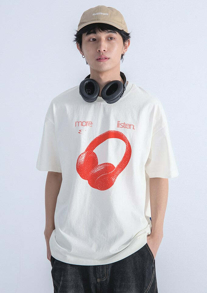 Listen More Tee - Y2K Summer Grunge, 90s Retro, Pastel Goth, Y2K Popstar & Club Outfits