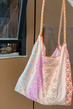 Lochlyn Printed Tote Bag - Y2K Summer & 90s Grunge Fashion, Retro Style, Pastel Goth Accessory
