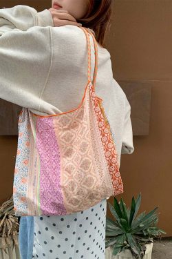 Lochlyn Printed Tote Bag - Y2K Summer & 90s Grunge Fashion, Retro Style, Pastel Goth Accessory