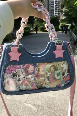 Lola Y2K Denim Baguette Handbag - Retro 90s Grunge, Y2K Summer & Party Outfits Accessory