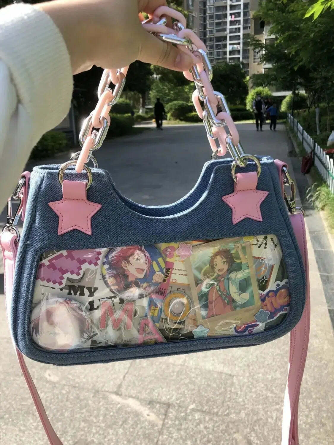 Lola Y2K Denim Baguette Handbag - Retro 90s Grunge, Y2K Summer & Party Outfits Accessory