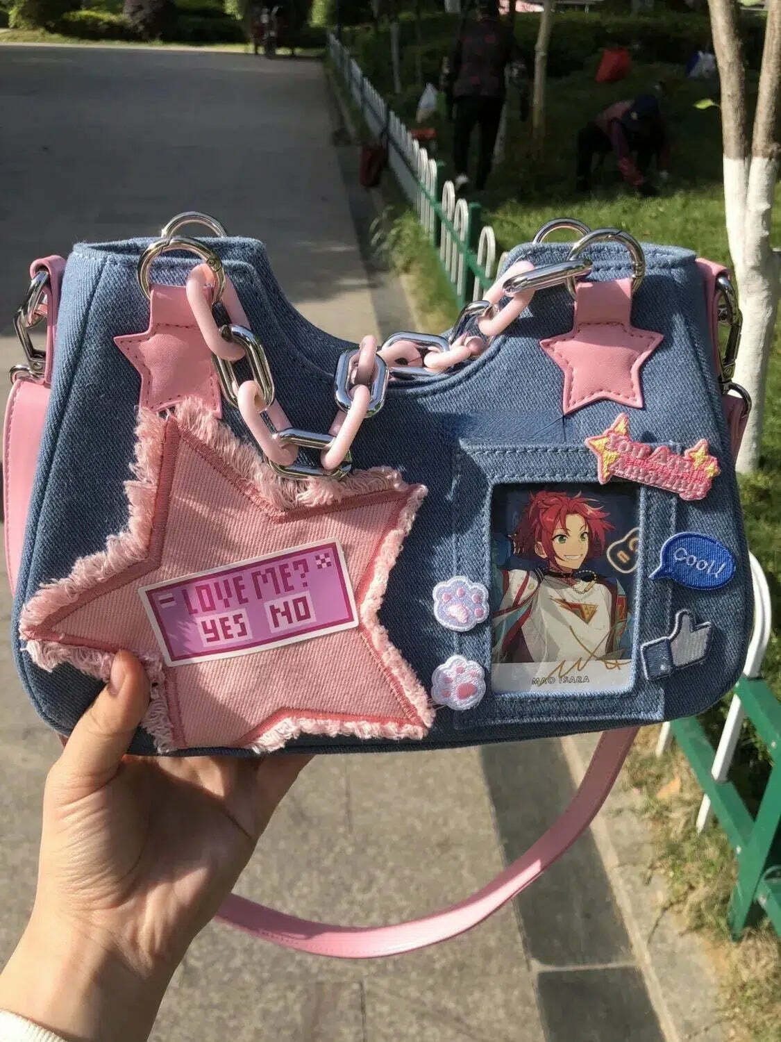 Lola Y2K Denim Baguette Handbag - Retro 90s Grunge, Y2K Summer & Party Outfits Accessory