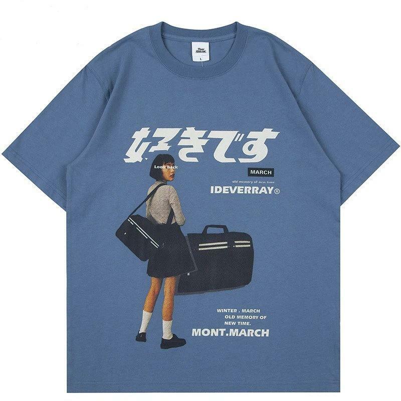 Look Back' Oversized Tee - Y2K Summer Grunge, 90s Retro, Pastel Goth, Y2K Club & Party