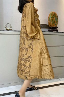 Loose Champagne Silk Dress with Pockets - Y2K Summer, 90s Grunge, Retro Party Outfit