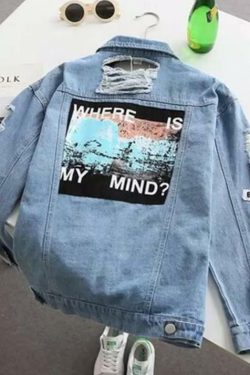 Lost in Translation Denim Jacket - Y2K Summer, 90s Grunge, Retro Style, Y2K Party & Club Outfits