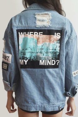 Lost in Translation Denim Jacket - Y2K Summer, 90s Grunge, Retro Style, Y2K Party & Club Outfits
