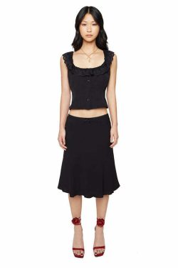Louise Satin Midi Skirt Set - Y2K Summer, 90s Fashion, Grunge, Retro, Pastel Goth, Y2K