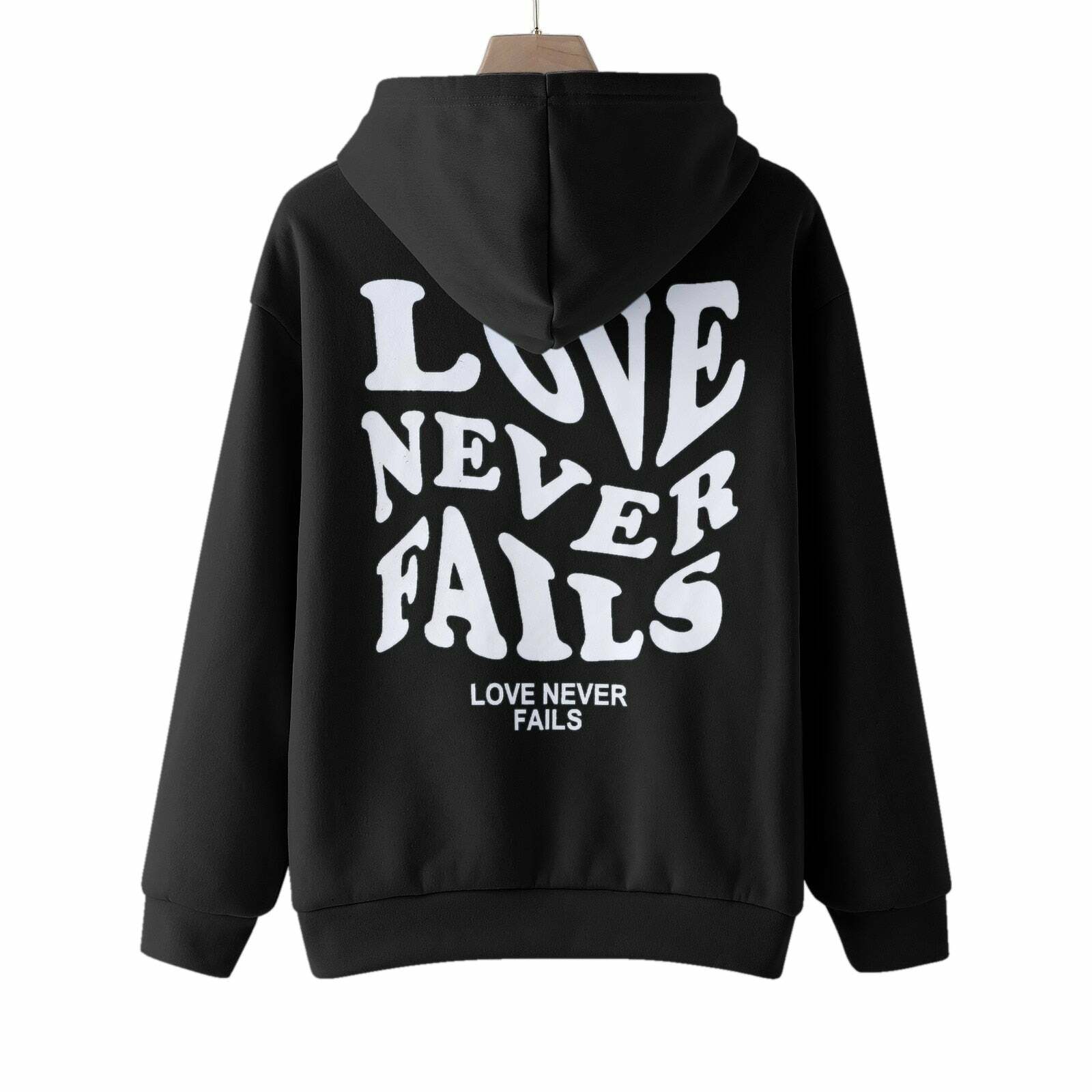 Love Never Fails Aesthetic Hoodie - Y2K Summer Grunge, 90s Retro, Pastel Goth, Y2K Club Outfit