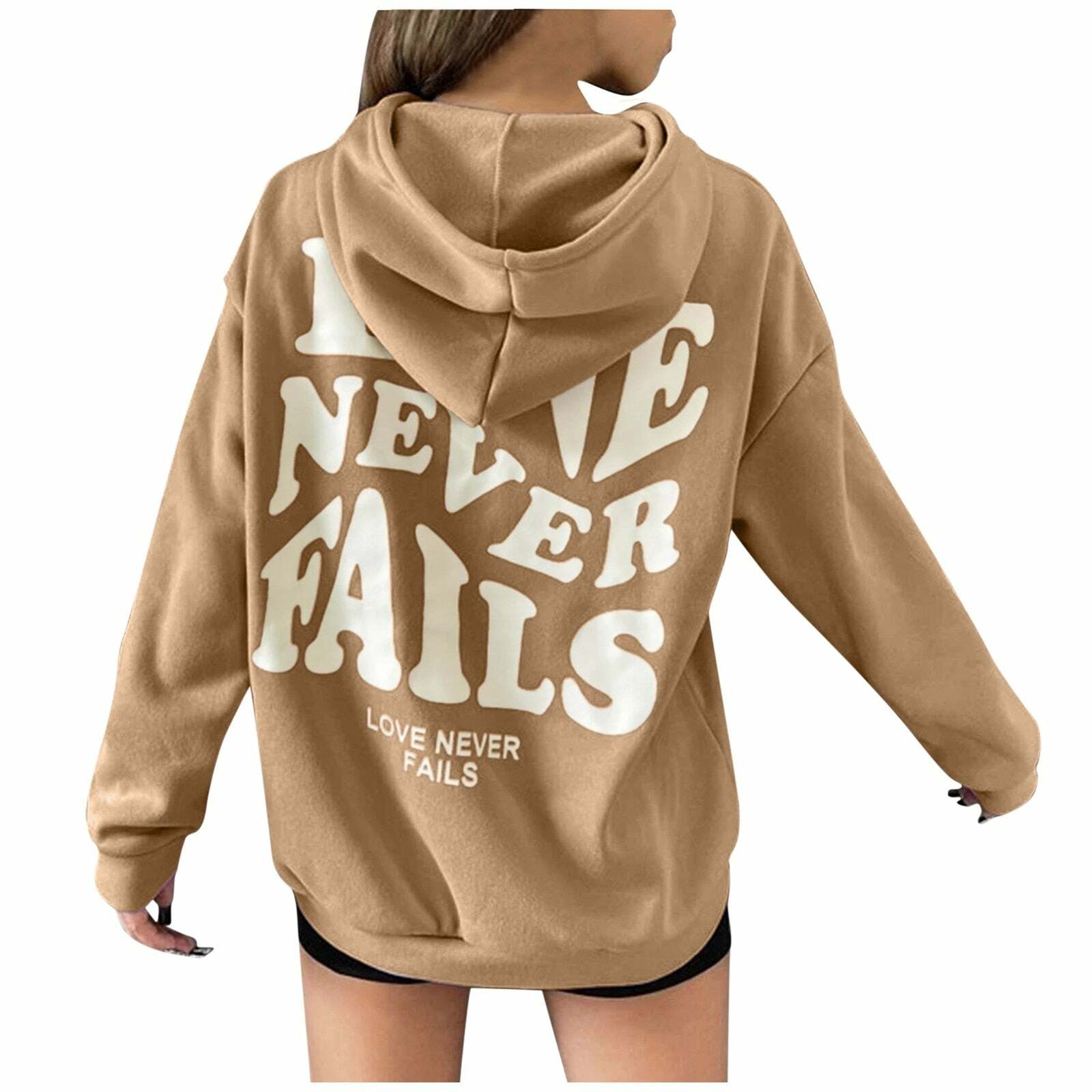 Love Never Fails Aesthetic Hoodie - Y2K Summer Grunge, 90s Retro, Pastel Goth, Y2K Club Outfit